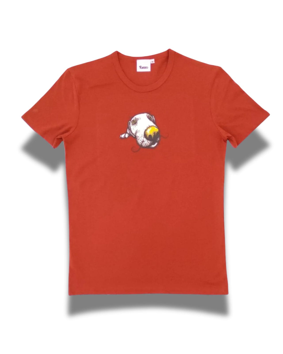 T-SHIRT שרוול קצר כתום עם הדפס כלב מצויר
